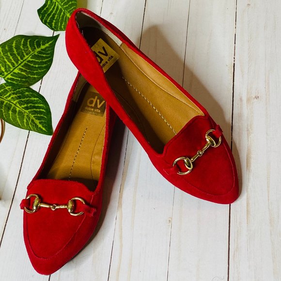 DV by Dolce Vita Shoes - Dolce Vita DV Red Genuine Suede Loafers